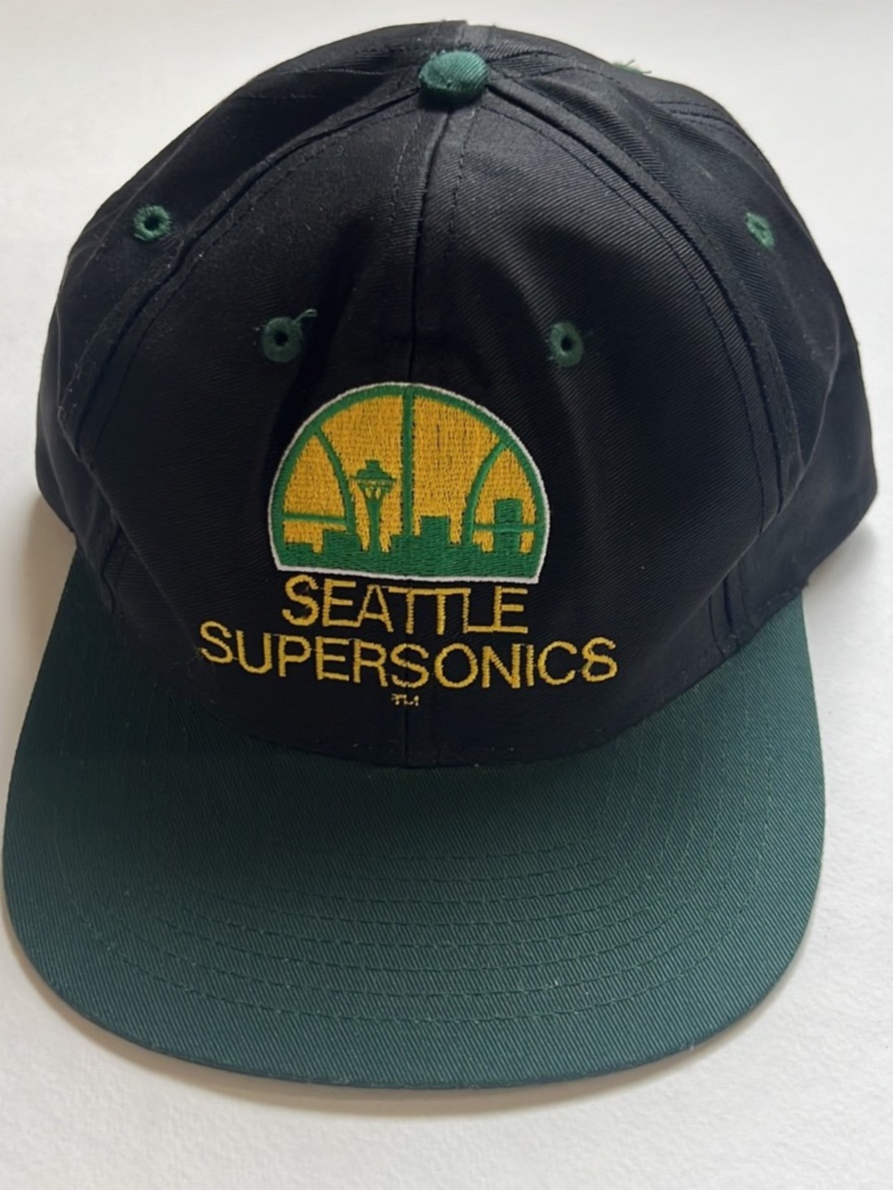 Vintage 90s Seattle Supersonics Snapback Hat 1994 retired logo